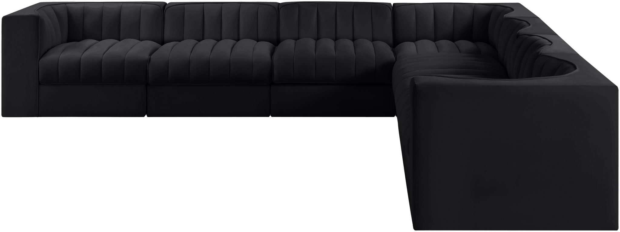 Rummi - Symmetrical Velvet Performance Fabric Upholstered 7 Piece Modular Sectional (With 3 Corner Chairs) - Urban Living Furniture (Los Angeles, CA)