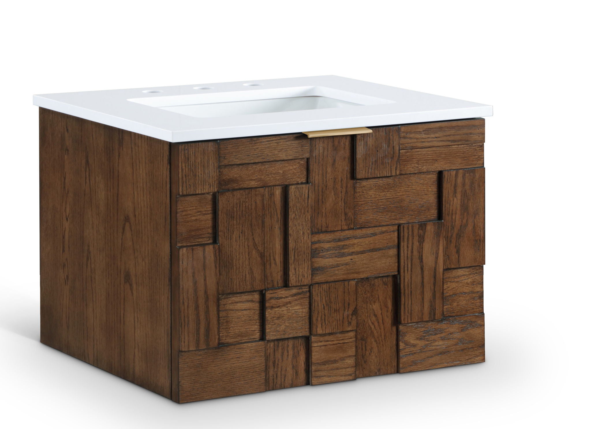 Leonardo - Engineered Stone And Solid Wood 24" Wall Mounted Bathroom Vanity - Urban Living Furniture (Los Angeles, CA)