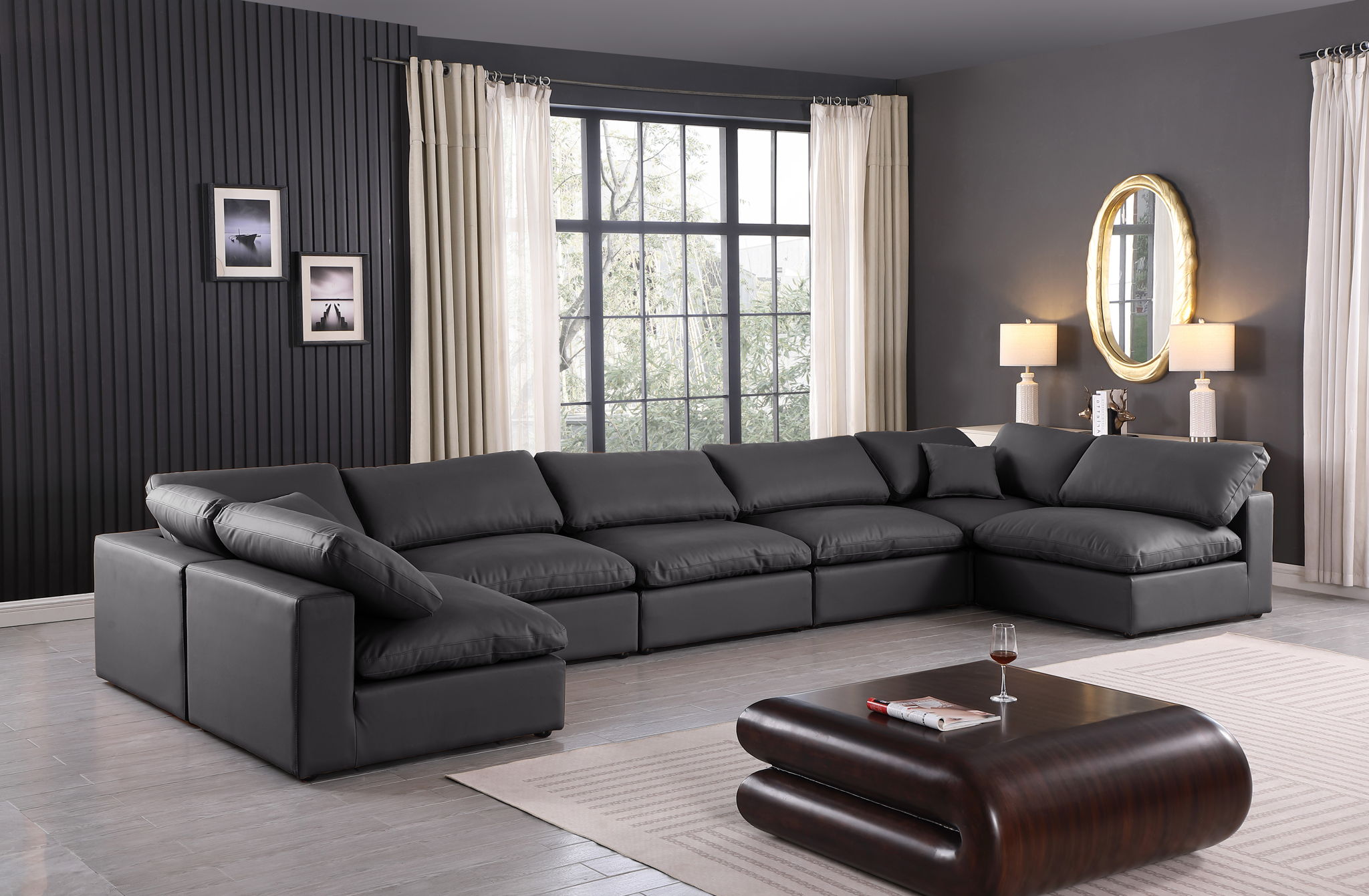 Comfy - 7 Piece Faux Leather Modular Armless Sectional - Urban Living Furniture (Los Angeles, CA)