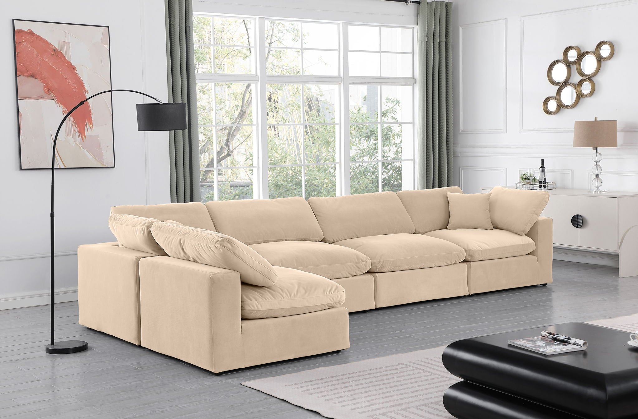Comfy - 5 Piece Velvet Modular Sectional - Urban Living Furniture (Los Angeles, CA)