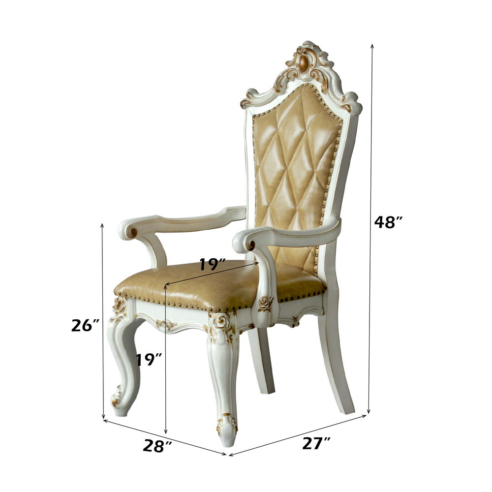 Picardy - Arm Chair (Set of 2) - Butterscotch Synthetic Leather & Antique Pearl - Urban Living Furniture (Los Angeles, CA)
