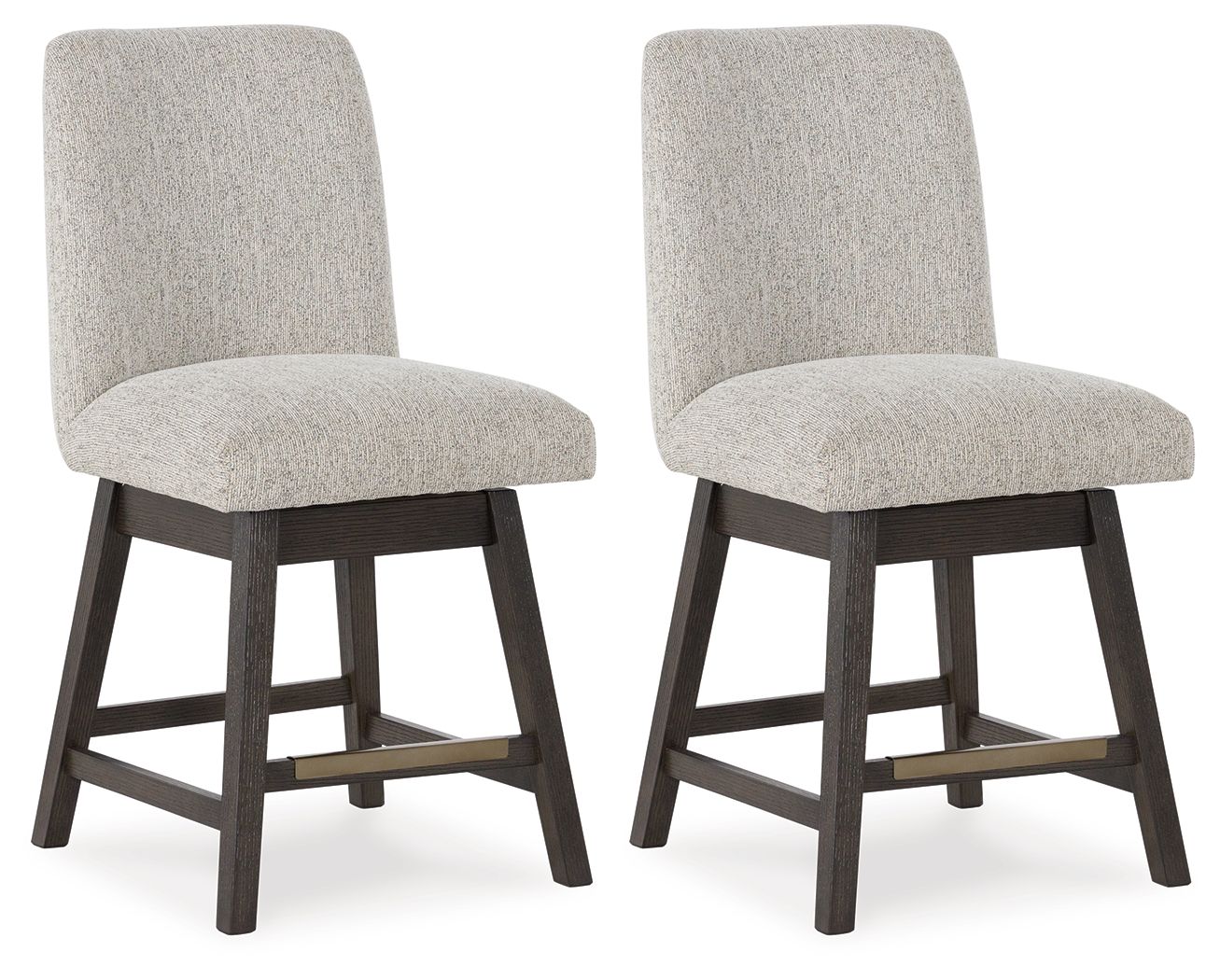 Burkhaus - Beige / Dark Brown - Upholstered Swivel Barstool (Set of 2) - Urban Living Furniture (Los Angeles, CA)