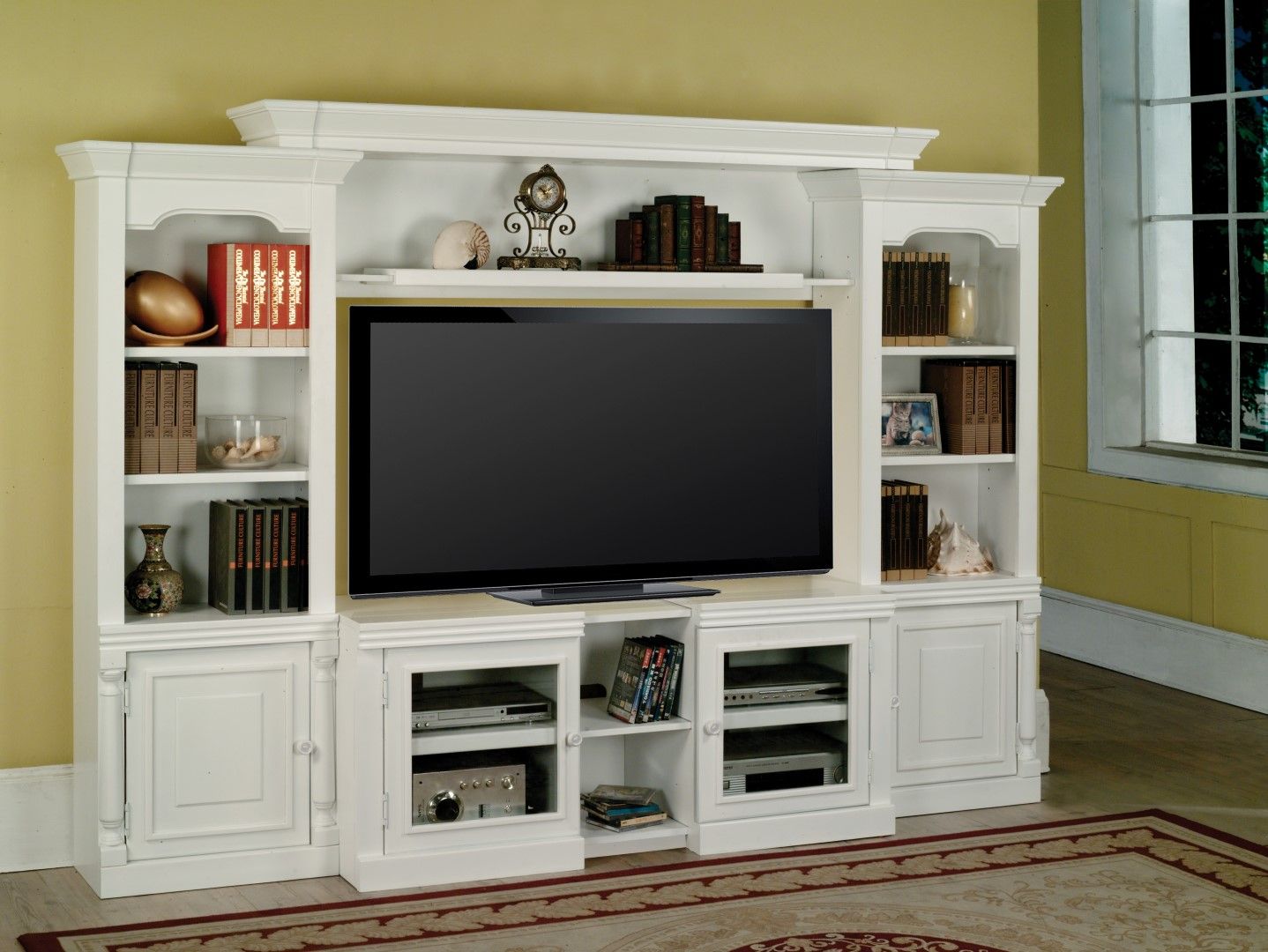 Premier Alpine - 4 Pieces Entertainment Wall - Cottage White - Urban Living Furniture (Los Angeles, CA)