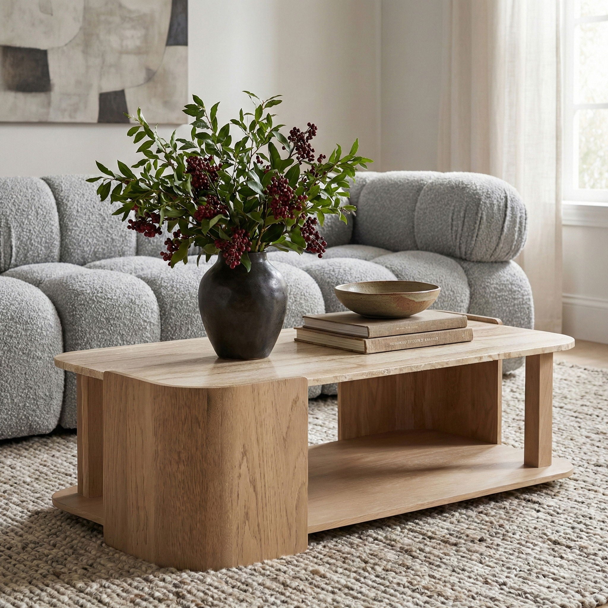 Calabria - Marble And Oak Wood Table - Urban Living Furniture (Los Angeles, CA)