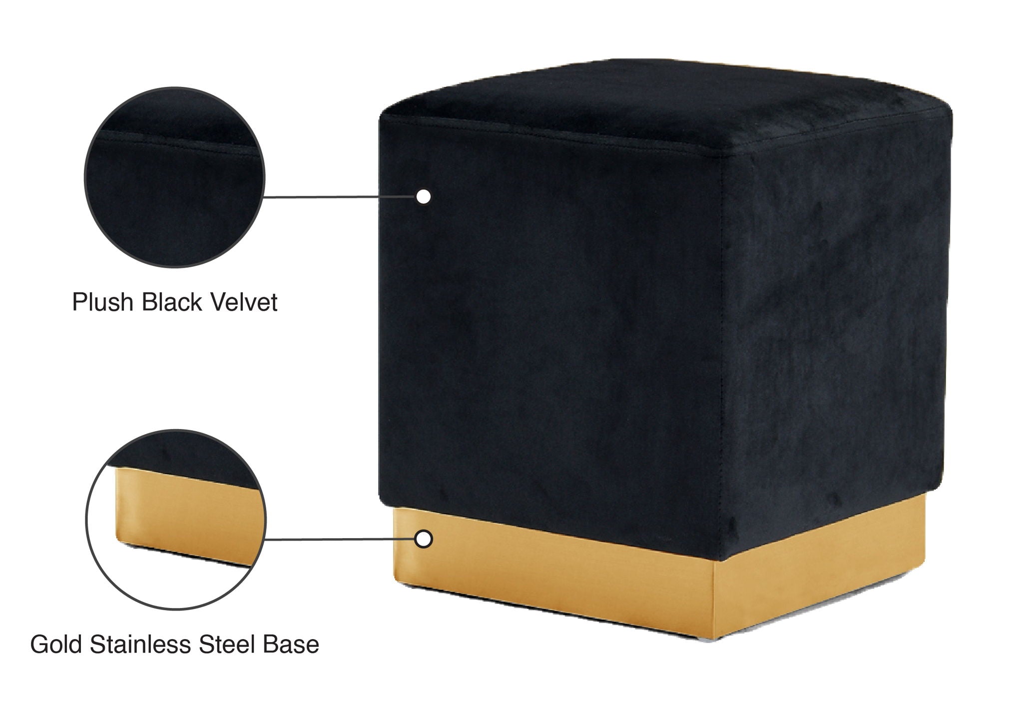 Jax - Stool Ottoman with Gold Base - Urban Living Furniture (Los Angeles, CA)