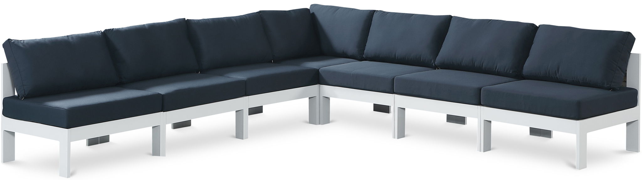 Nizuc - Outdoor Patio 7 Piece Modular Sectional With White Frame - Urban Living Furniture (Los Angeles, CA)
