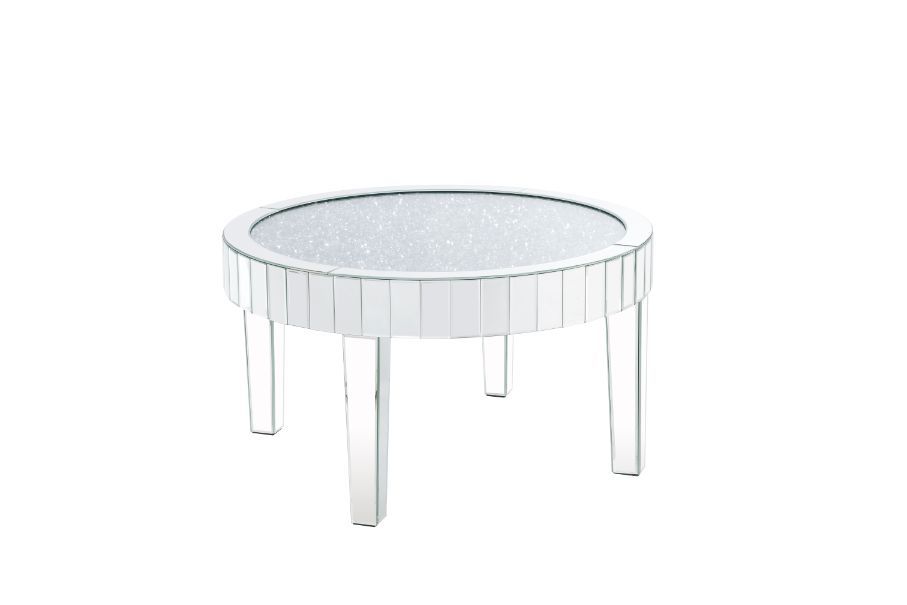 Noralie - 32" Round Coffee Table - Mirrored & Faux Diamonds - Urban Living Furniture (Los Angeles, CA)