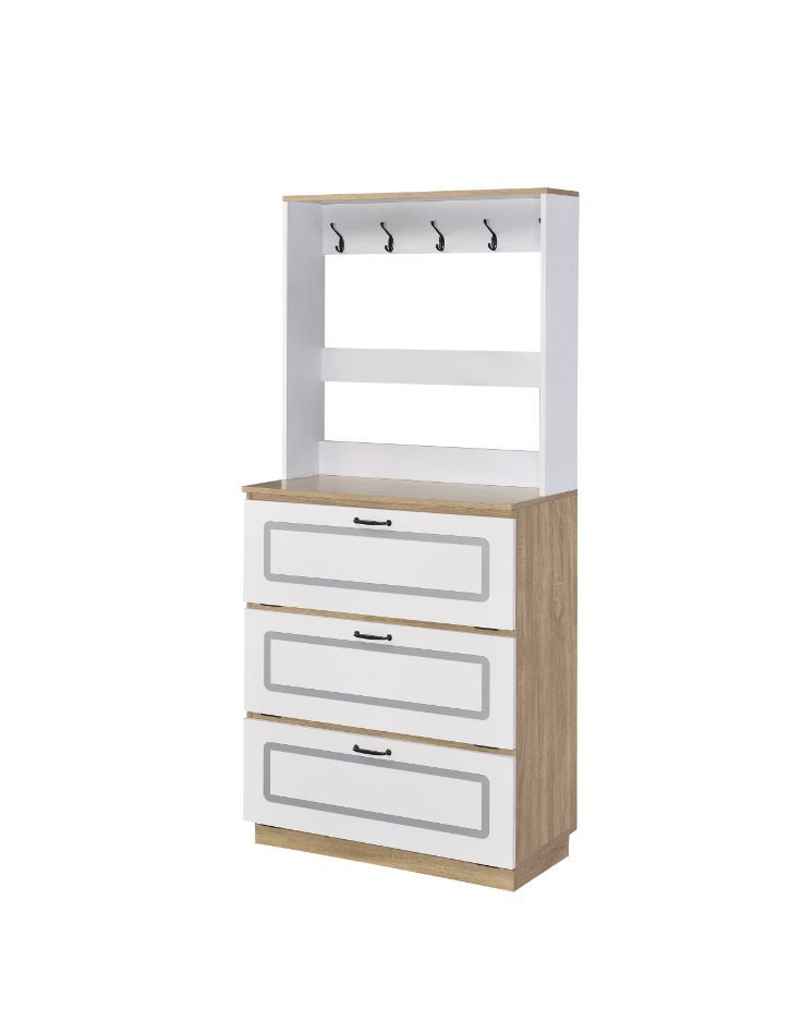Hewett - Shoe Cabinet - Light Oak & White - Urban Living Furniture (Los Angeles, CA)