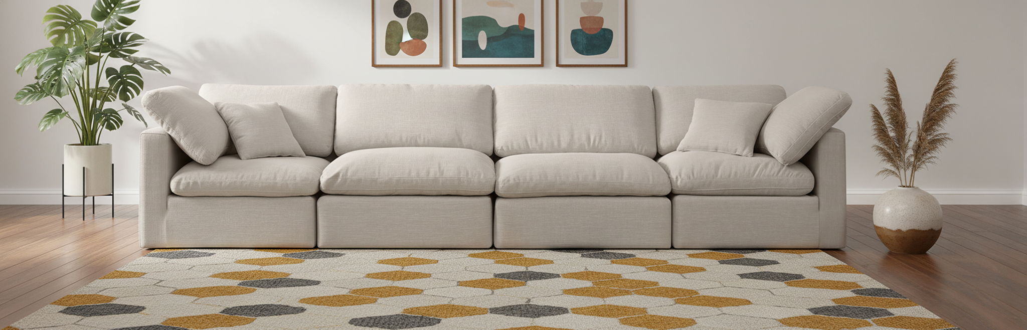 Indulge - Linen 4 Seat Modular Sofa - Urban Living Furniture (Los Angeles, CA)