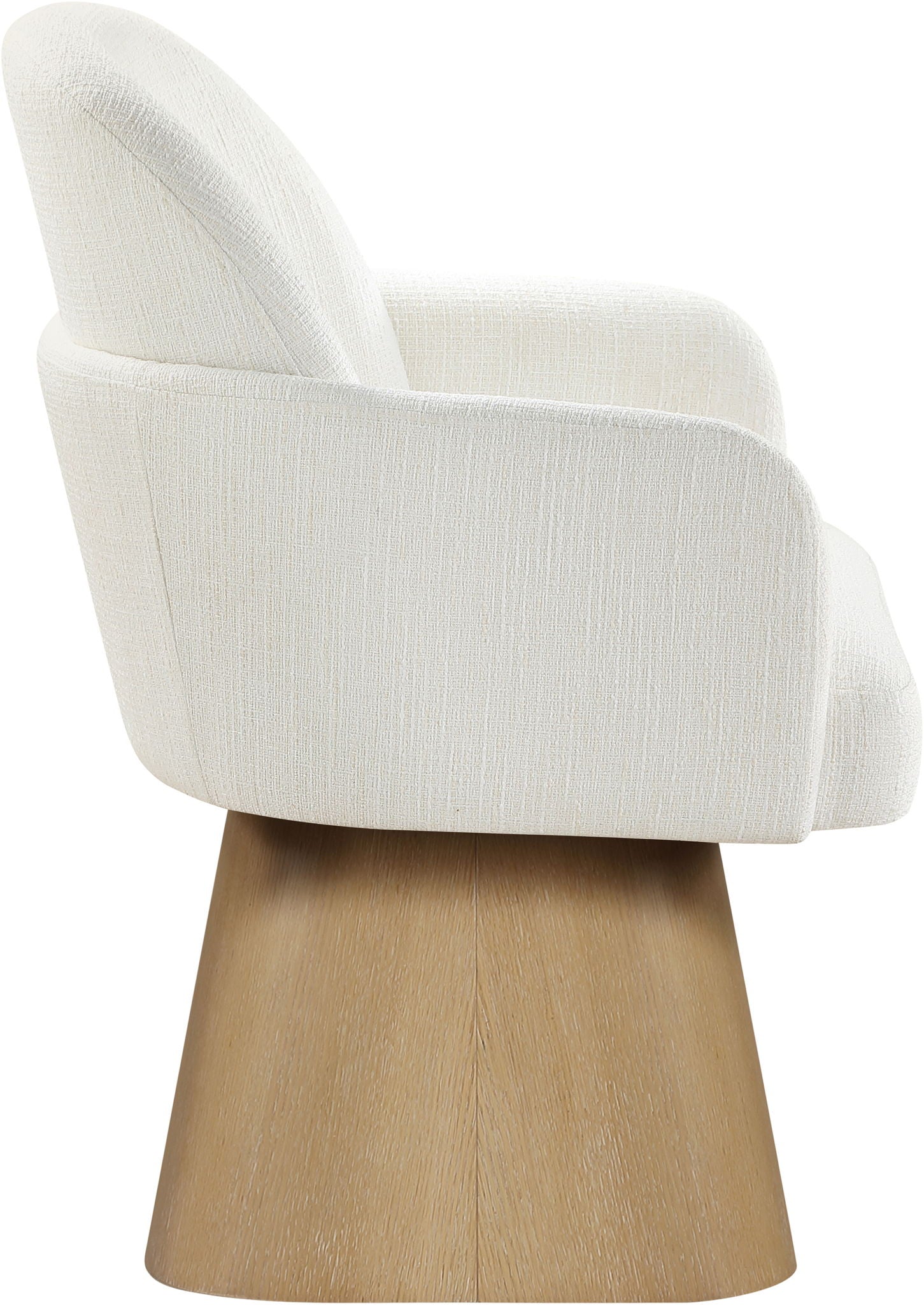 Marlowe - Linen Textured Fabric Upholstered Swivel Dining Arm Chair - Stained Natural - Urban Living Furniture (Los Angeles, CA)