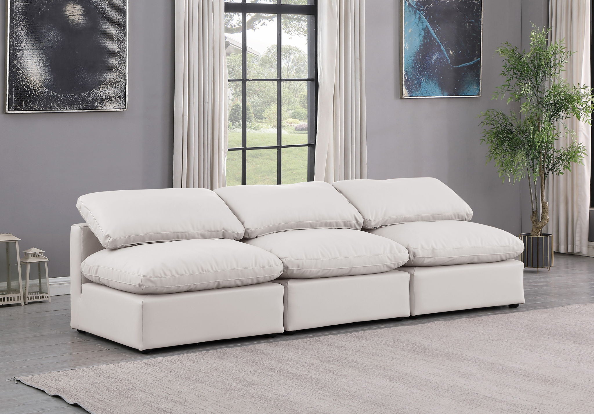 Indulge - Faux Leather 3 Seat Modular Armless Sofa - Urban Living Furniture (Los Angeles, CA)