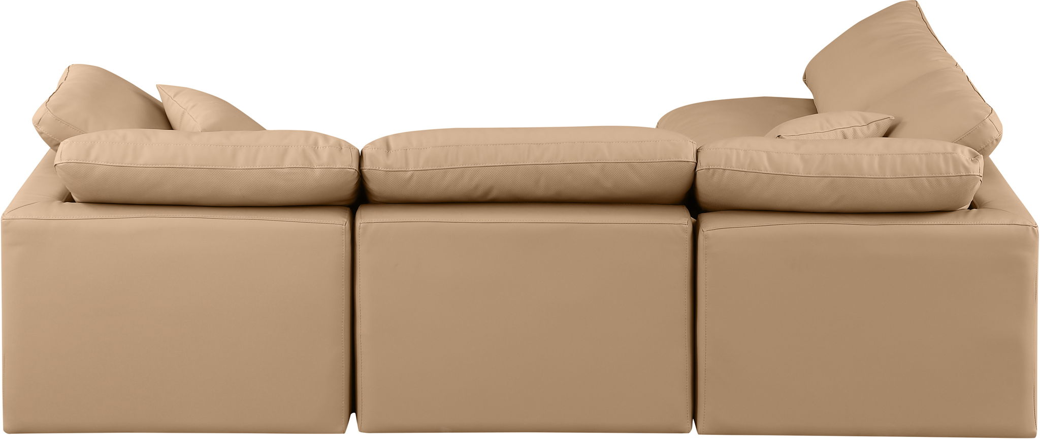 Indulge - Faux Leather 4 Piece Modular Sectional - Tan