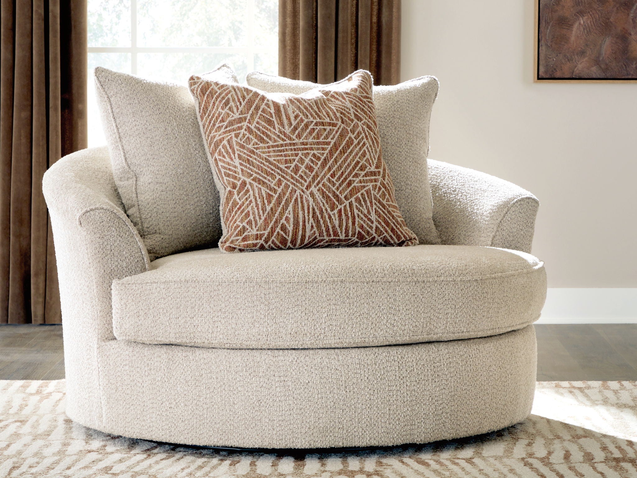 Steelwater Retreat - Oversized Swivel Accent Chair - Latte - Urban Living Furniture (Los Angeles, CA)