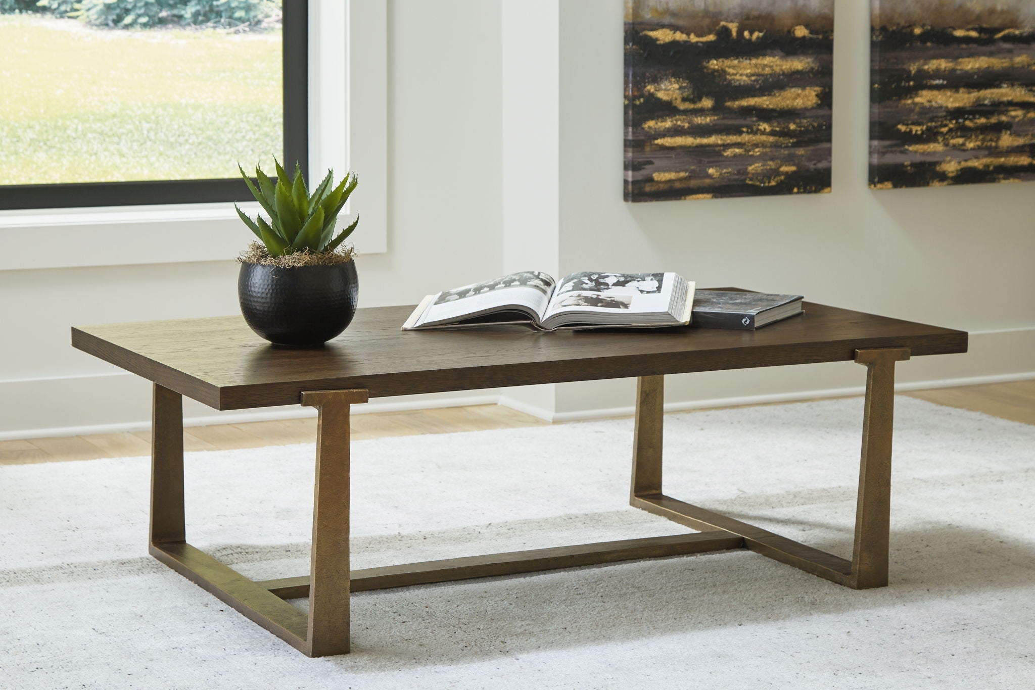 Balintmore - Brown / Gold Finish - Rectangular Cocktail Table - Urban Living Furniture (Los Angeles, CA)