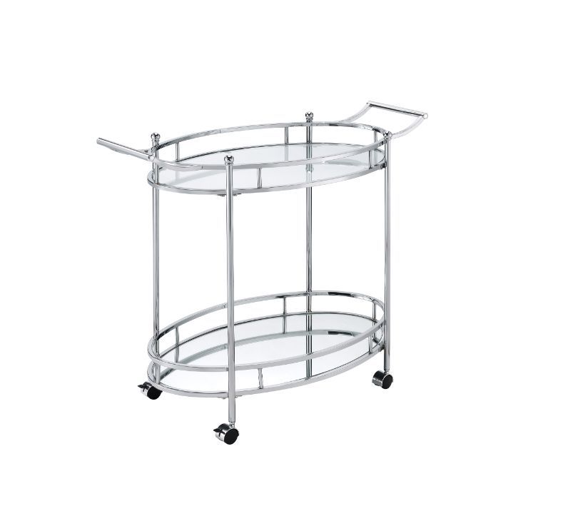 Jinx - Serving Cart - Clear Glass & Chrome - Urban Living Furniture (Los Angeles, CA)
