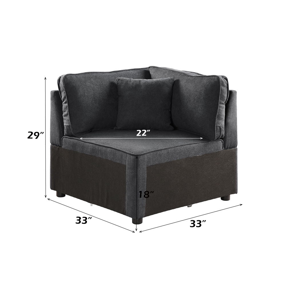 Silvester - Modular Wedge With Pillow - Gray Fabric - Urban Living Furniture (Los Angeles, CA)