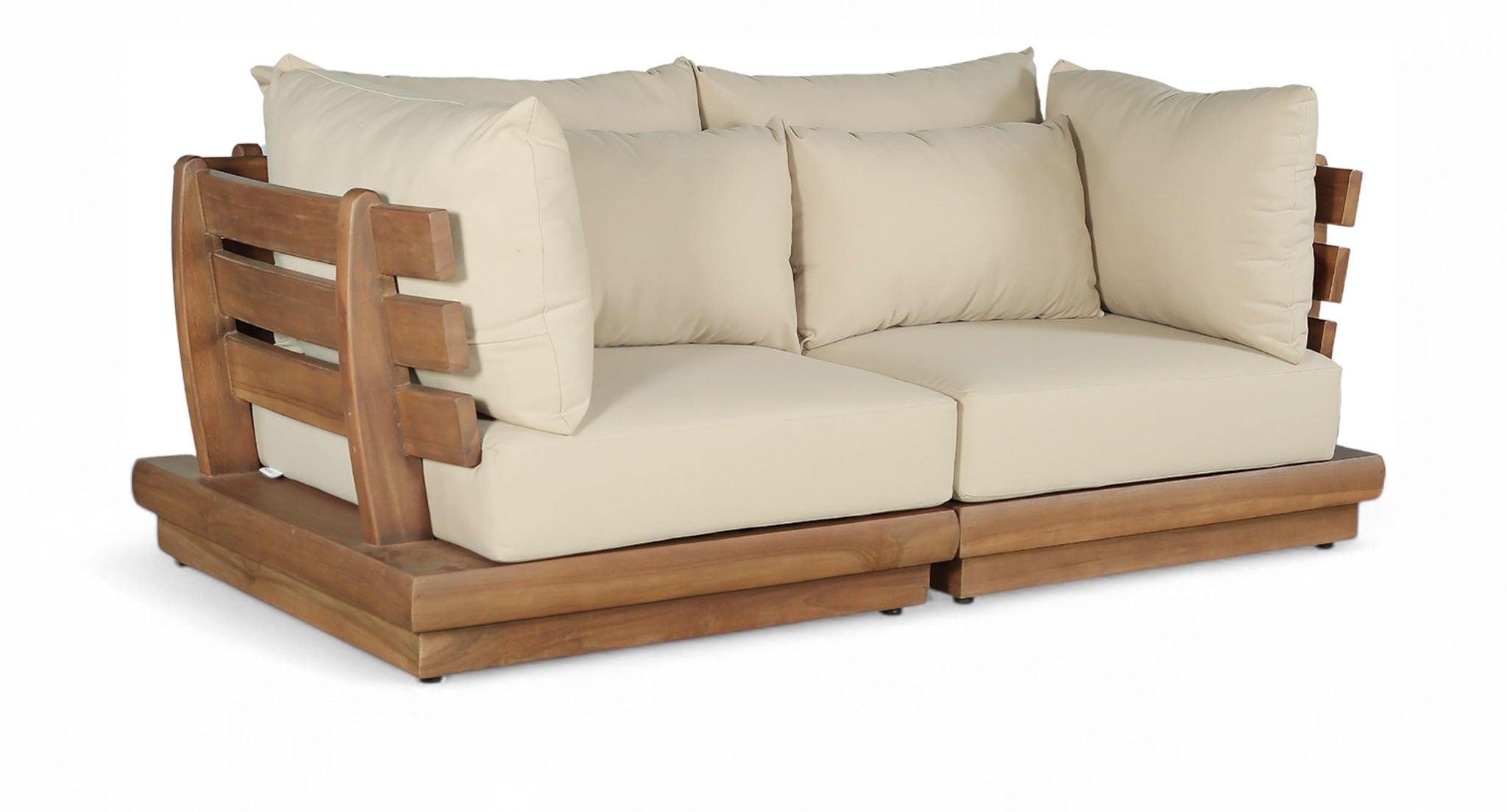 Mirella - 2 Piece Water Resistant Fabric 76" Upholstered Outdoor Patio Modular Loveseat - Urban Living Furniture (Los Angeles, CA)