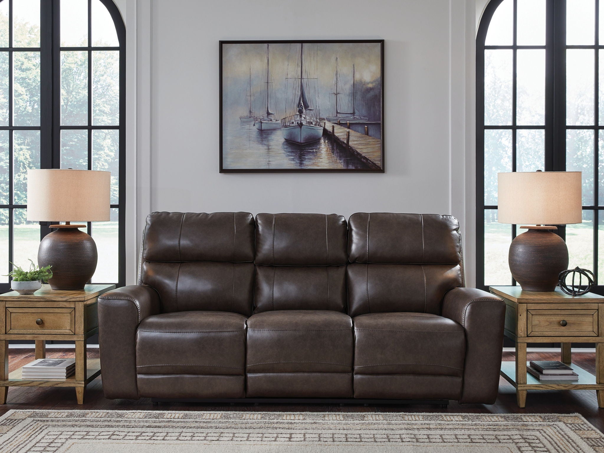 Crossplex - Smoke - Power Recline Sofa With Adjustable Headrest - Urban Living Furniture (Los Angeles, CA)