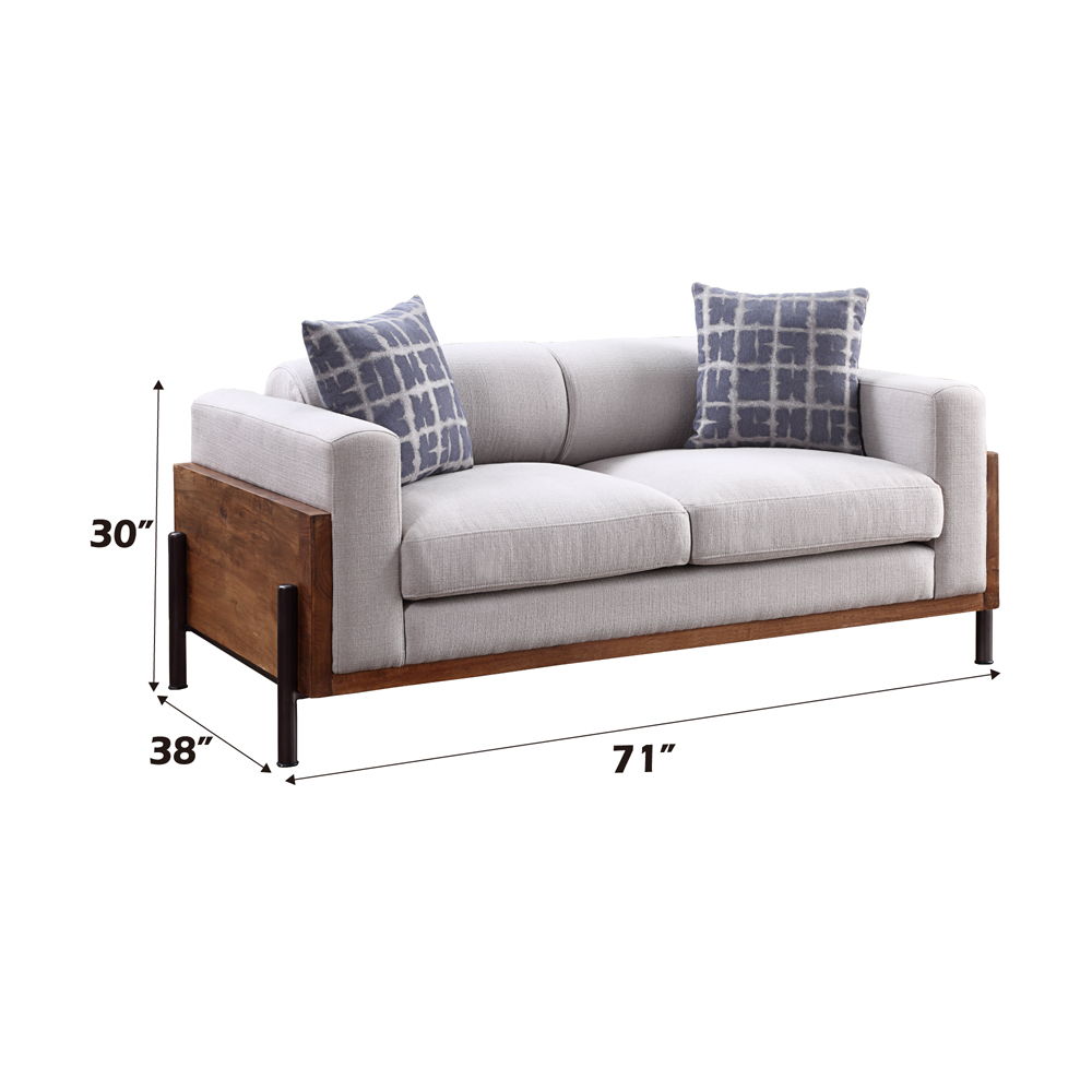 Pelton - Loveseat With 2 Pillows - Fabric & Walnut - Urban Living Furniture (Los Angeles, CA)
