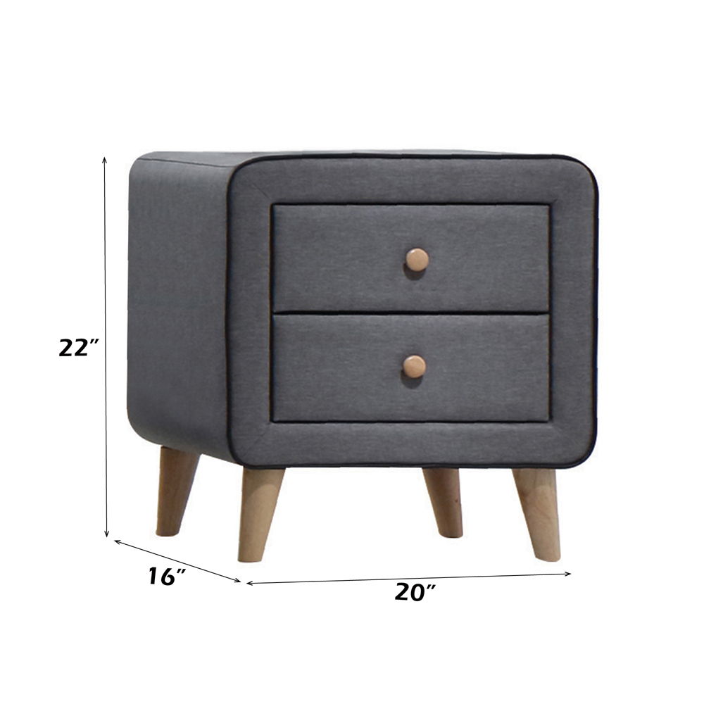 Valda - Nightstand - Light Gray Fabric - Urban Living Furniture (Los Angeles, CA)