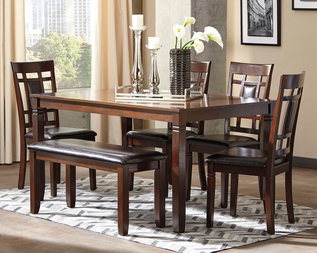Bennox - Brown - Dining Room Table Set (Set of 6) - Urban Living Furniture (Los Angeles, CA)