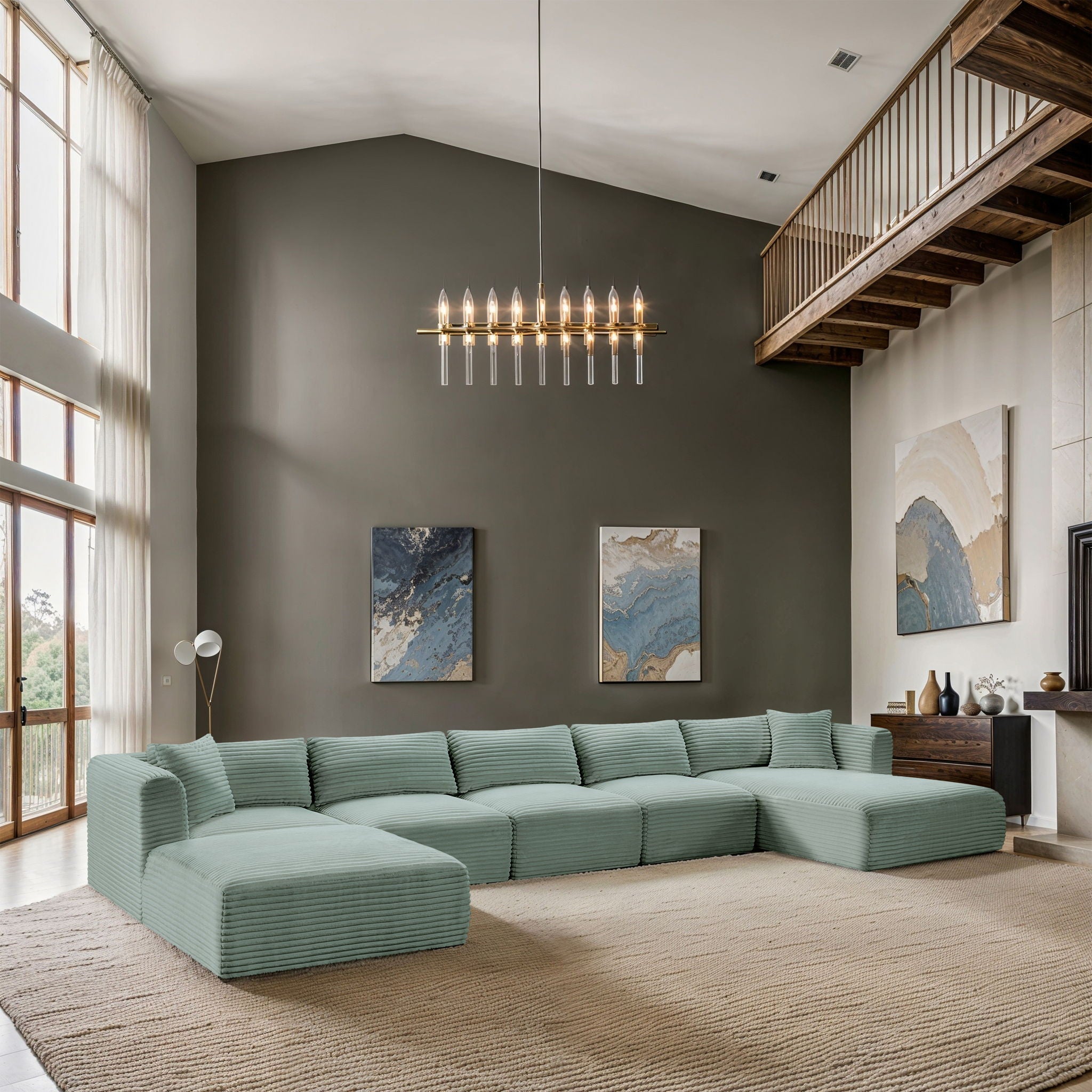 Shaggy - 6 Piece Modular Sectional With Chaise And Ottoman - Urban Living Furniture (Los Angeles, CA)