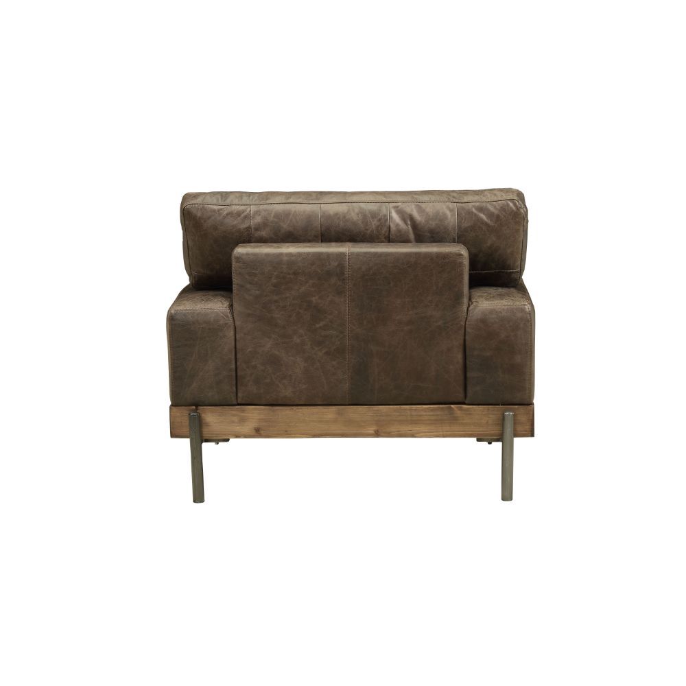 Silchester - Chair - Oak & Distress Chocolate Top Grain Leather - Urban Living Furniture (Los Angeles, CA)