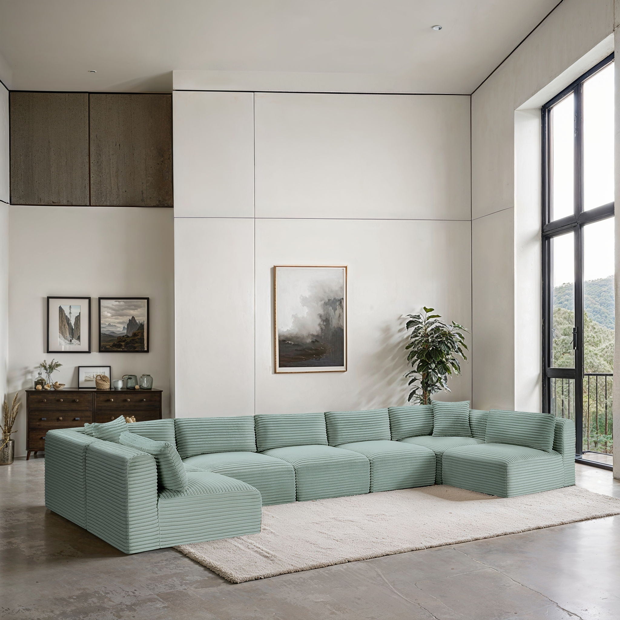 Shaggy - 7 Piece Modular U-Shaped Armless Sectional - Urban Living Furniture (Los Angeles, CA)