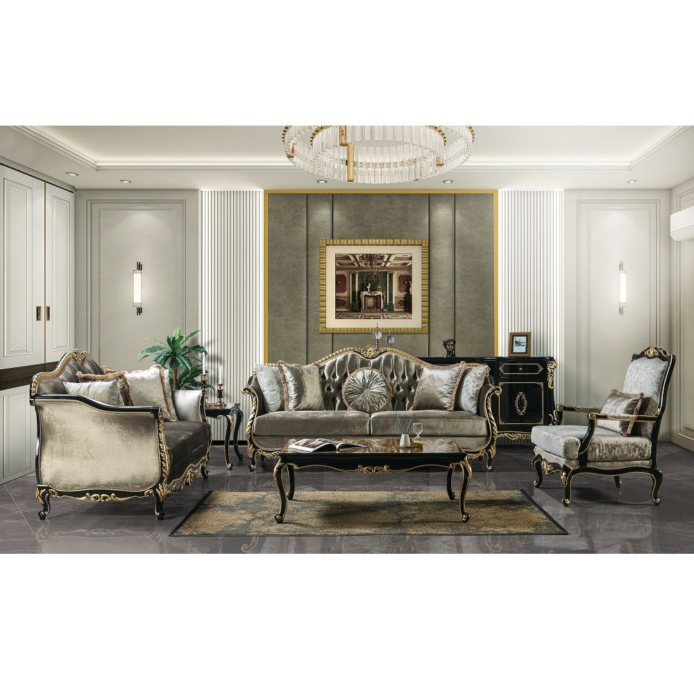 Betria - Loveseat With 4 Pillows - Gold & Black High - Urban Living Furniture (Los Angeles, CA)