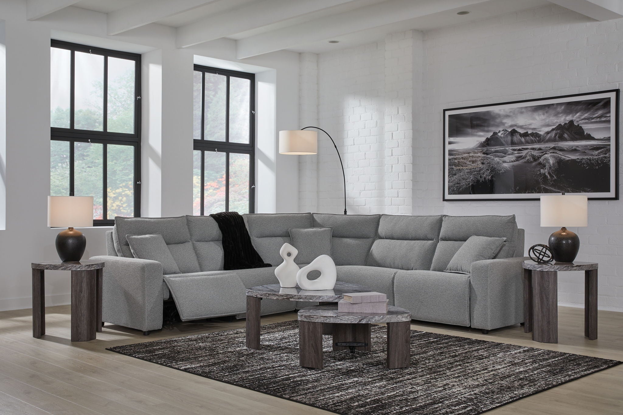ModMax II - Salt And Pepper - Reclining Sectional - Urban Living Furniture (Los Angeles, CA)