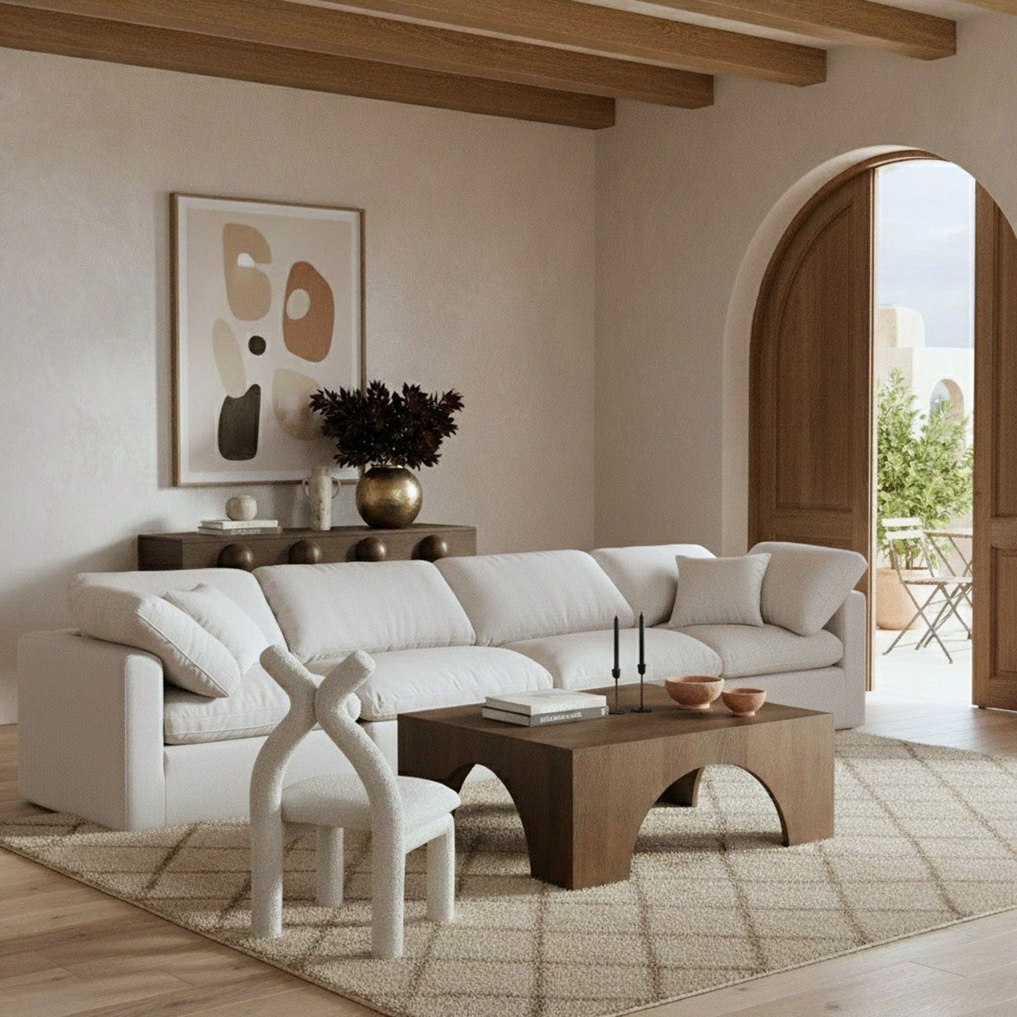 Indulge - Linen 4 Piece Modular Sofa - White - Urban Living Furniture (Los Angeles, CA)