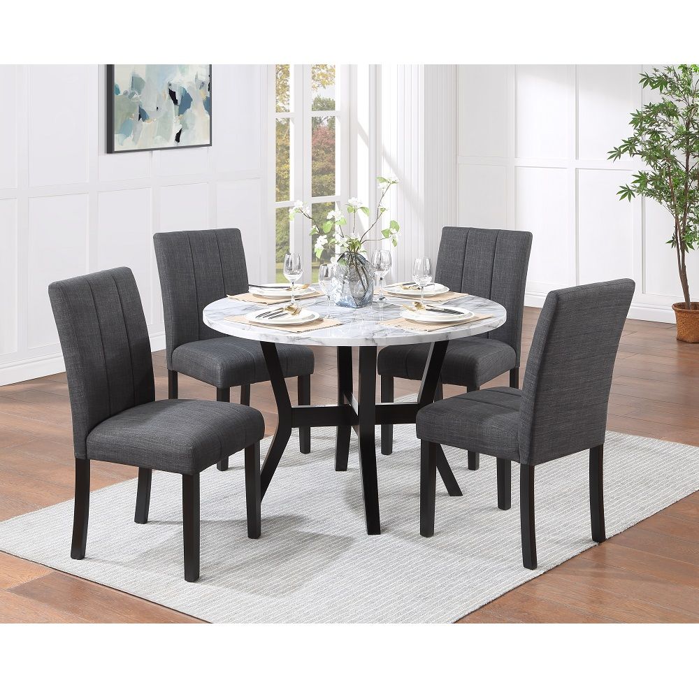 Kusa - 5 Piece Pack Dining Set With Engineering Stone Top - Black - Urban Living Furniture (Los Angeles, CA)