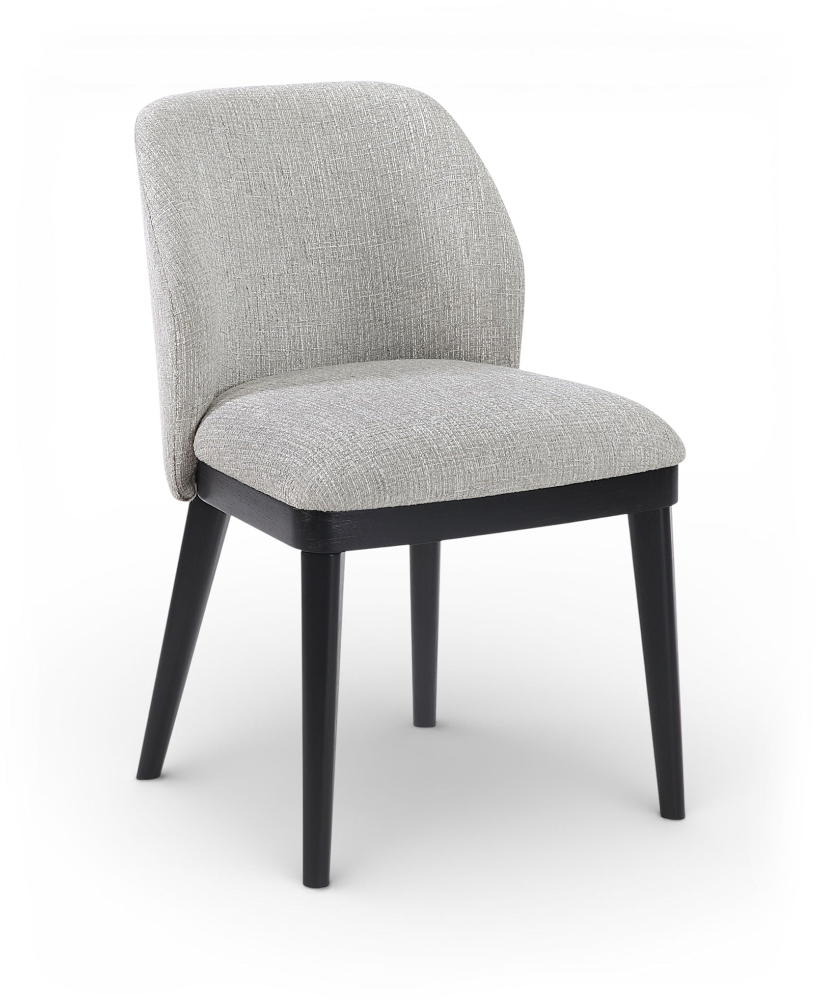 Valeo - Linen Textured Fabric Upholstered Dining Chair (Set of 2) - Painted Black Base - Urban Living Furniture (Los Angeles, CA)