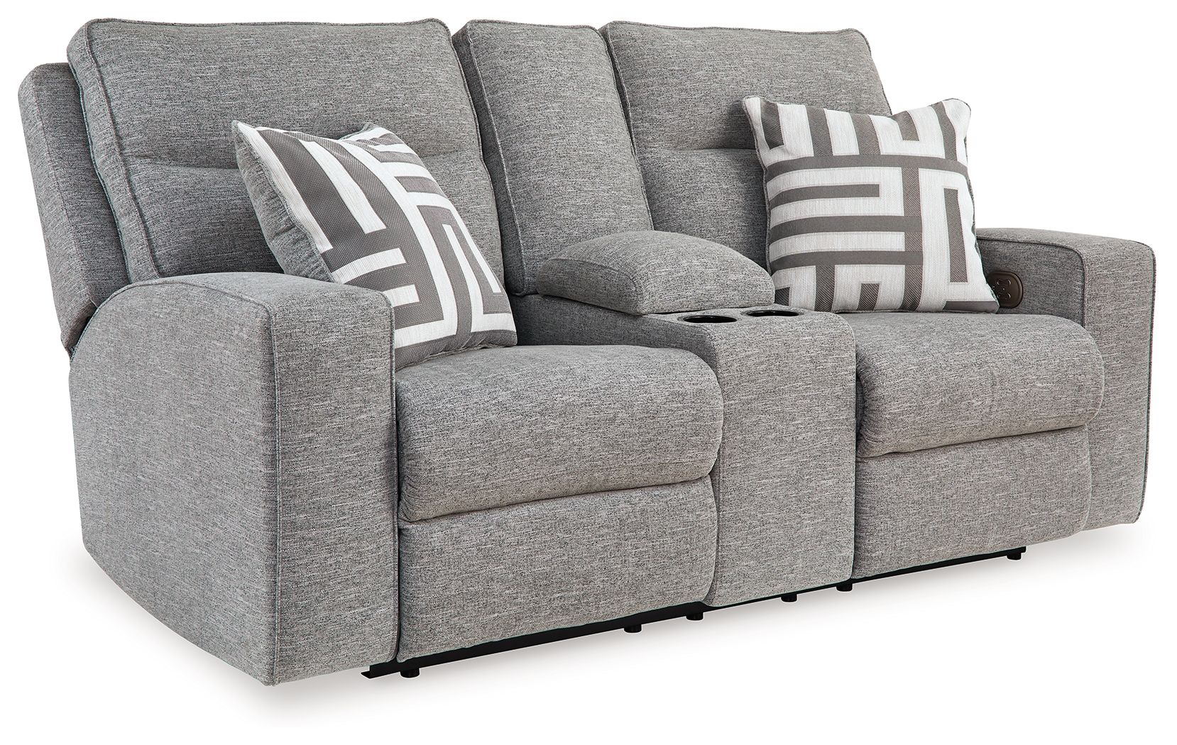 Biscoe - Pewter - Power Reclining Loveseat With Console /Adj Headrest - Urban Living Furniture (Los Angeles, CA)