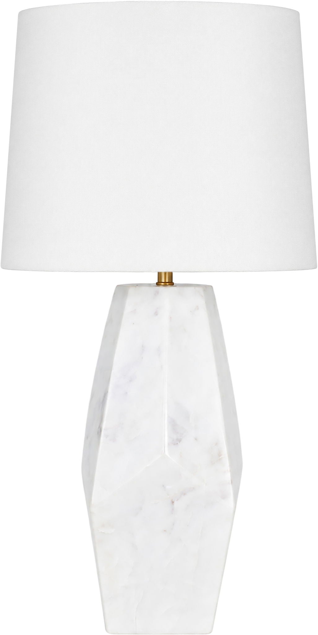 Seraphine - Genuine Marble And Linen Textured Fabric Table Lamp