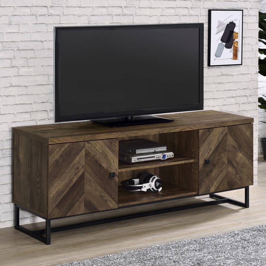 Myles - 2 Door Engineered Wood TV Stand - Rustic Oak - Urban Living Furniture (Los Angeles, CA)