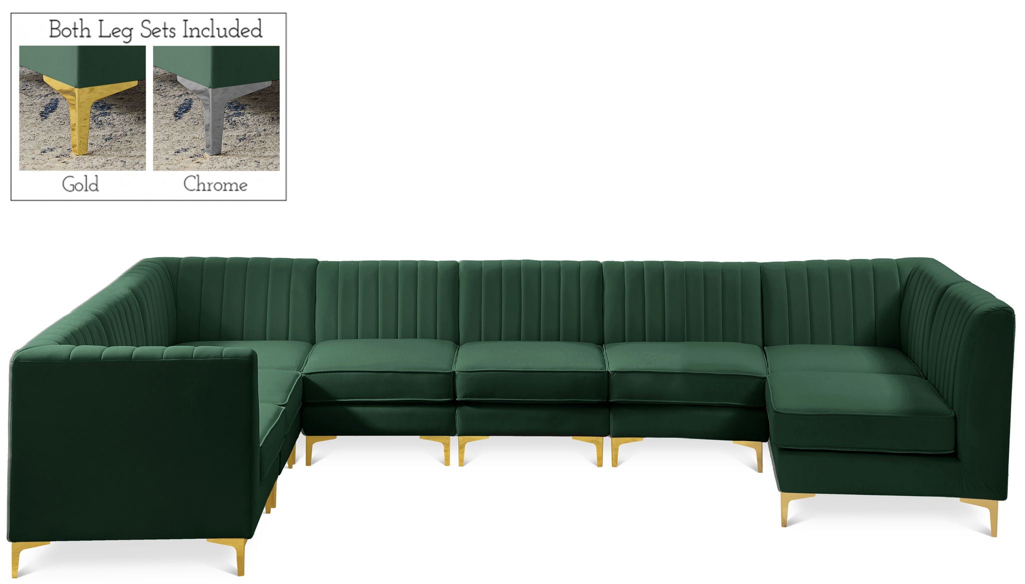 Alina - 8 Piece Velvet Modular Sectional - Urban Living Furniture (Los Angeles, CA)
