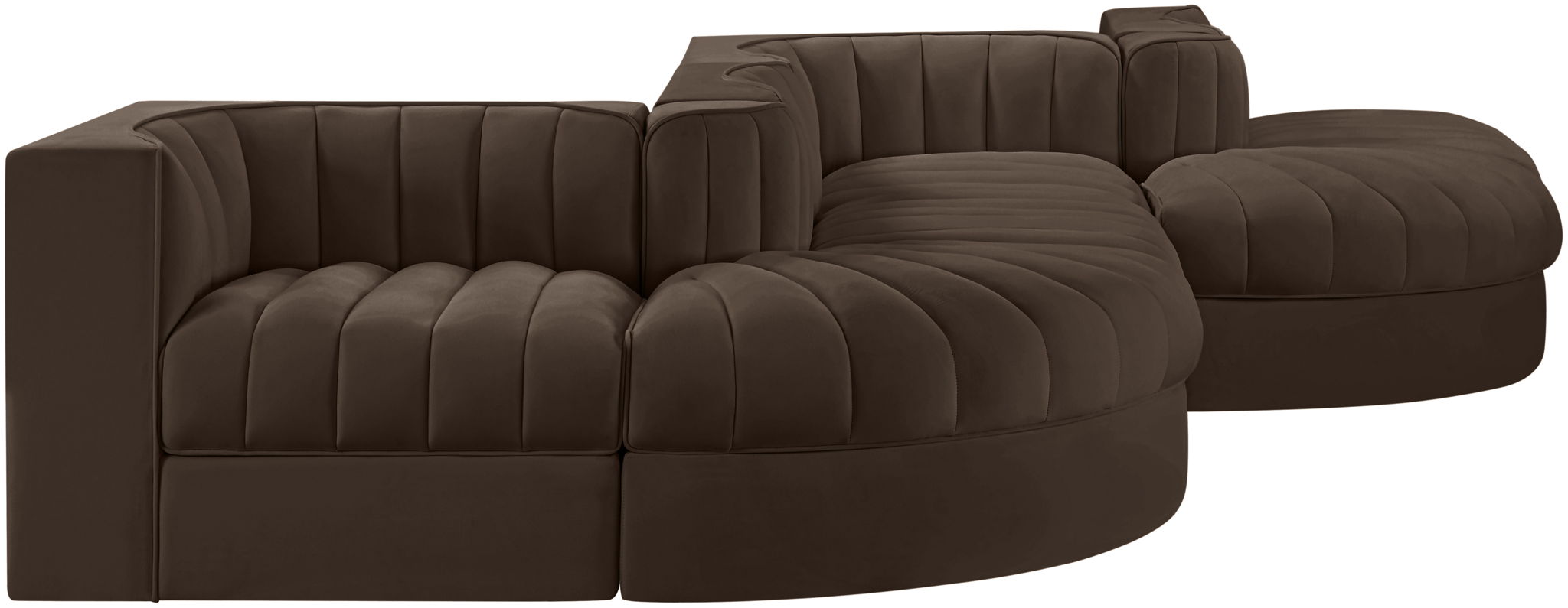 Rummi - Rounded Velvet Performance Fabric Upholstered 6 Piece Modular Sectional - Urban Living Furniture (Los Angeles, CA)