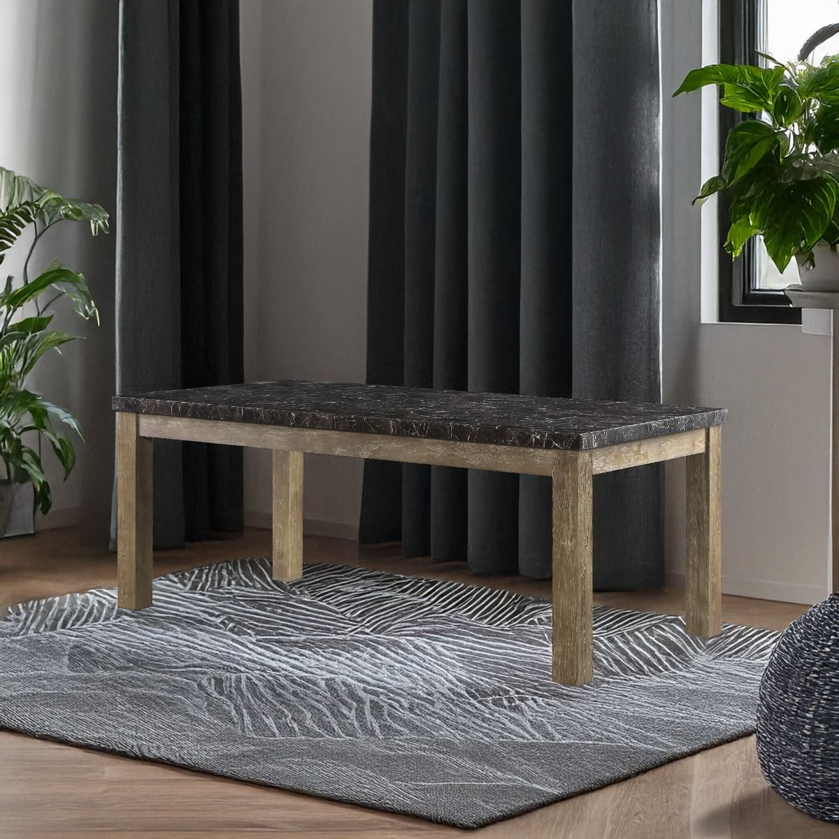 Charnell - Dining Table - Marble Top & Oak - Urban Living Furniture (Los Angeles, CA)