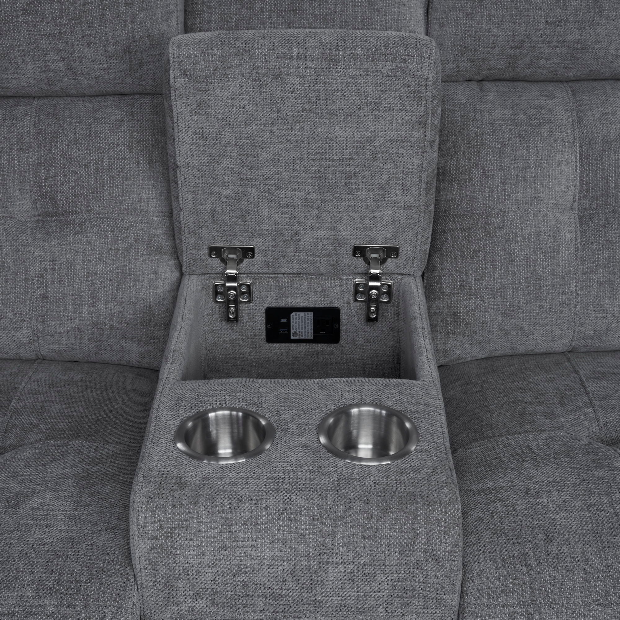 Richland - Power Console Loveseat - Bristol Gray - Urban Living Furniture (Los Angeles, CA)