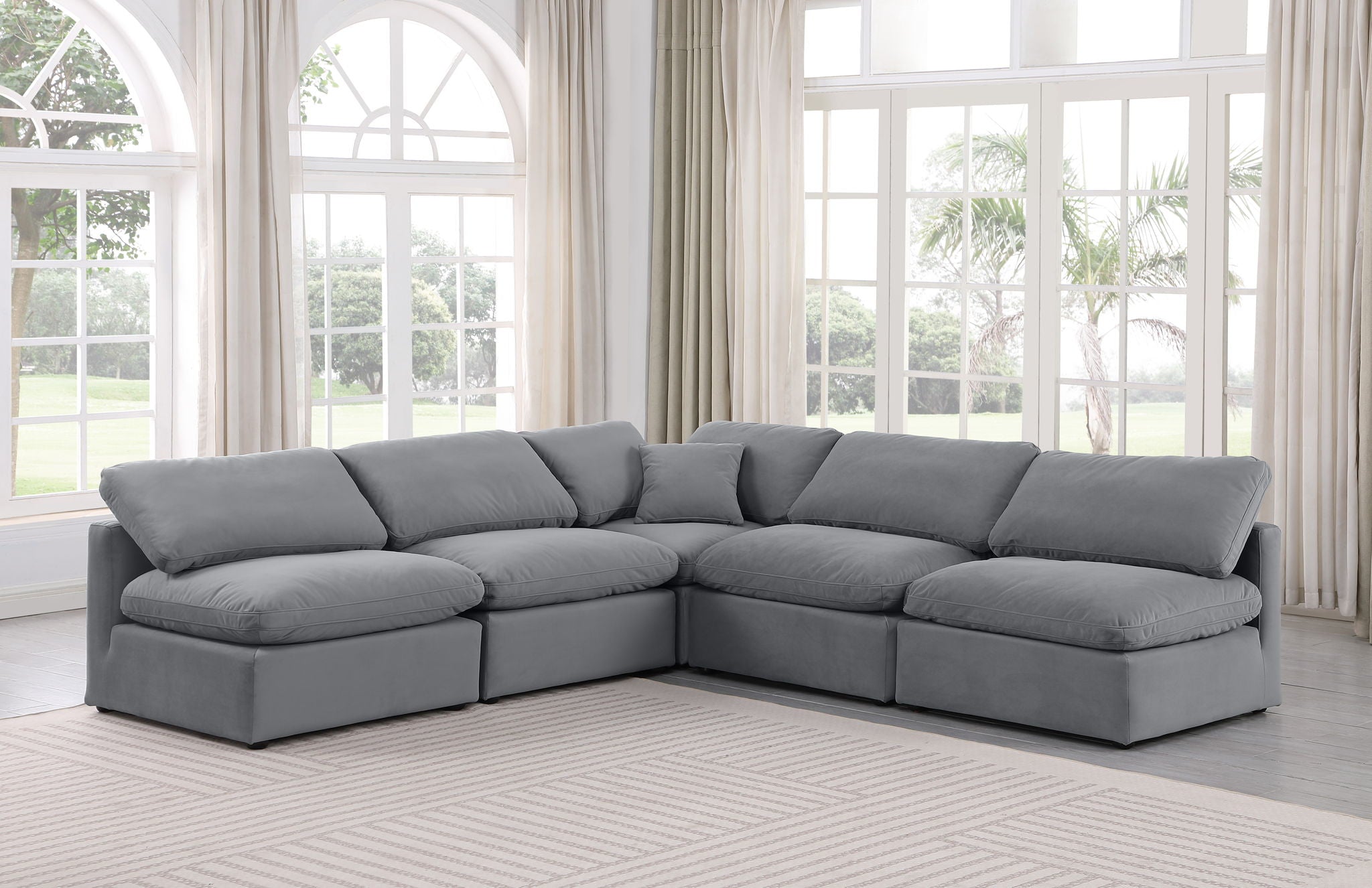 Indulge - Velvet 5 Piece Modular Corner Armless Sectional - Urban Living Furniture (Los Angeles, CA)