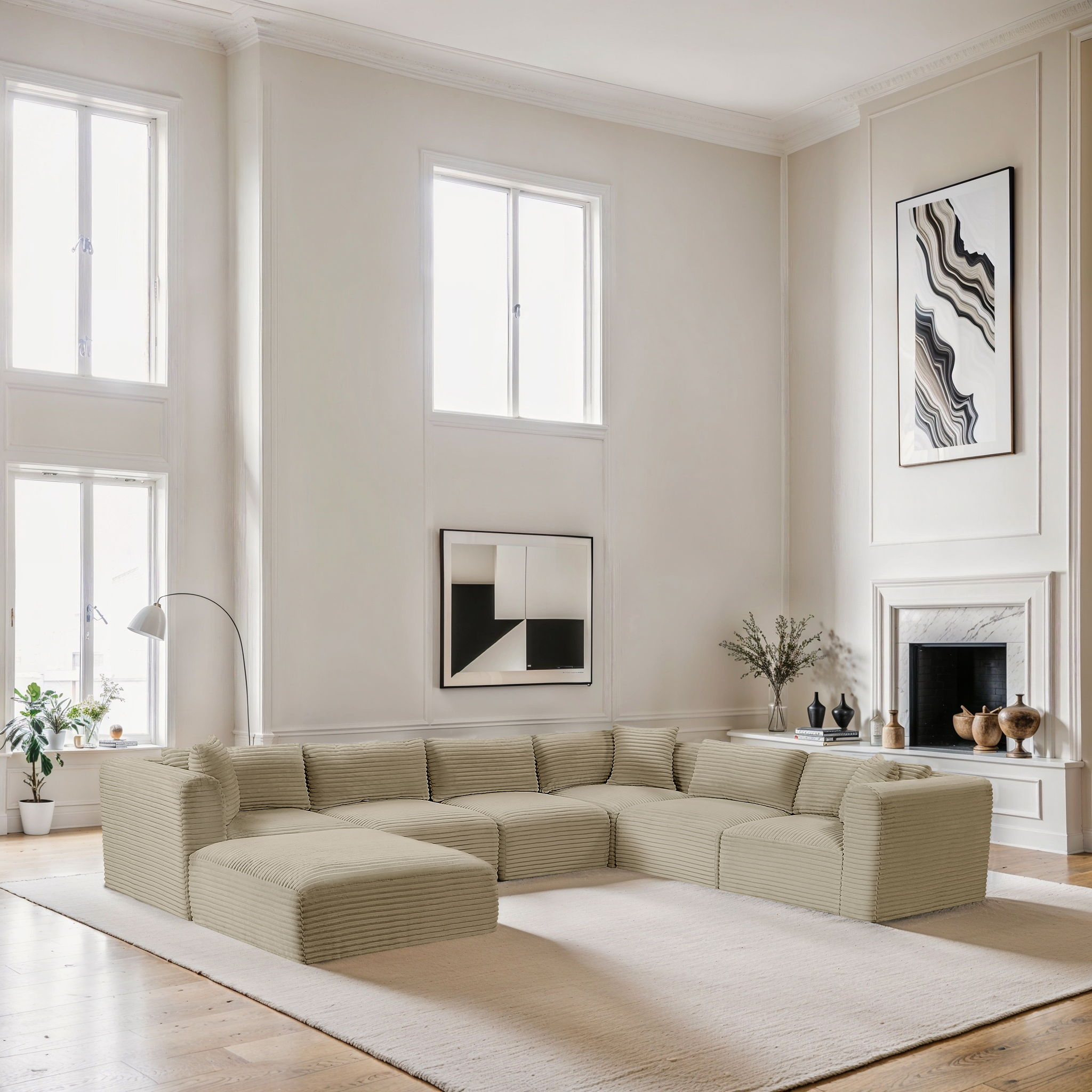 Shaggy - 7 Piece Modular U-Shaped Sectional With Ottoman - Urban Living Furniture (Los Angeles, CA)