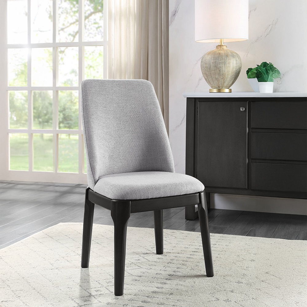Madan - Side Chair (Set of 2) - Light Gray Linen & Gray Oak - Urban Living Furniture (Los Angeles, CA)
