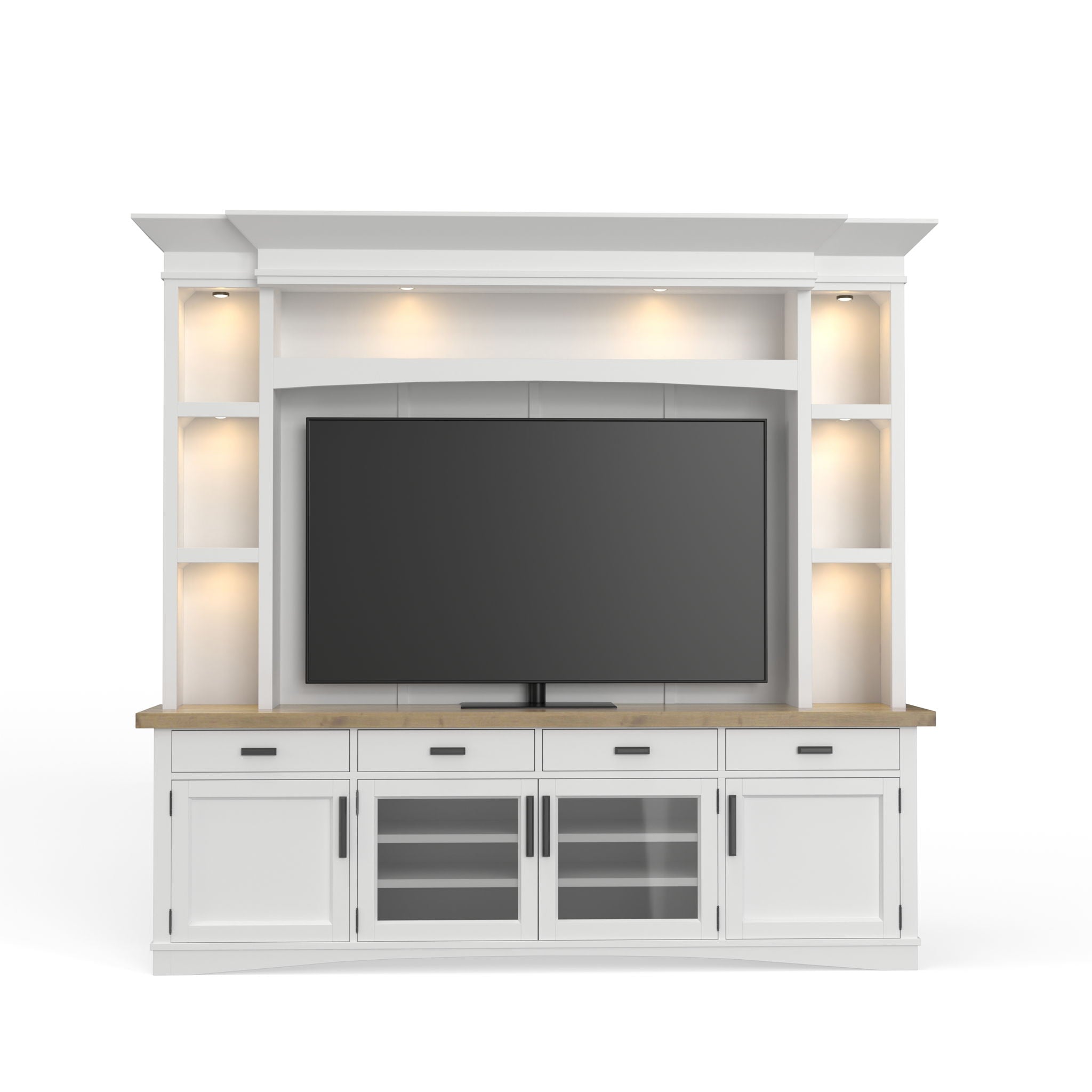 Americana Modern - TV Console with Hutch, Backpanel and LED Lights - Urban Living Furniture (Los Angeles, CA)