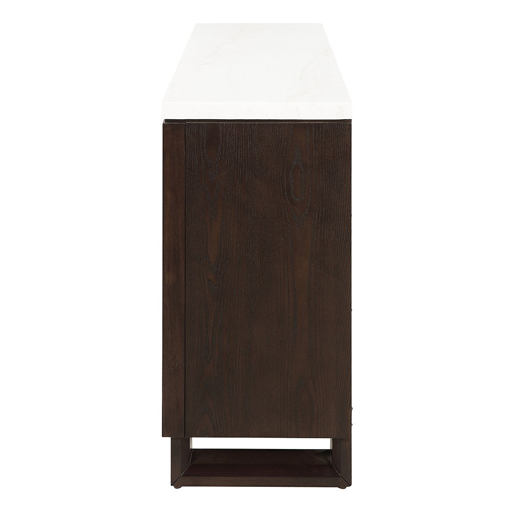 Edwyn - Server With Fireplace - Natural Marble Top & Espresso - Urban Living Furniture (Los Angeles, CA)