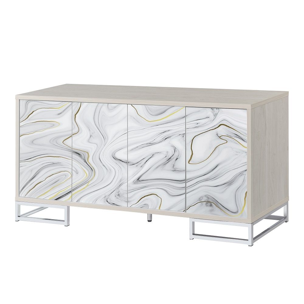 Panos - Console Cabinet - White Marble Print & Chrome - Urban Living Furniture (Los Angeles, CA)