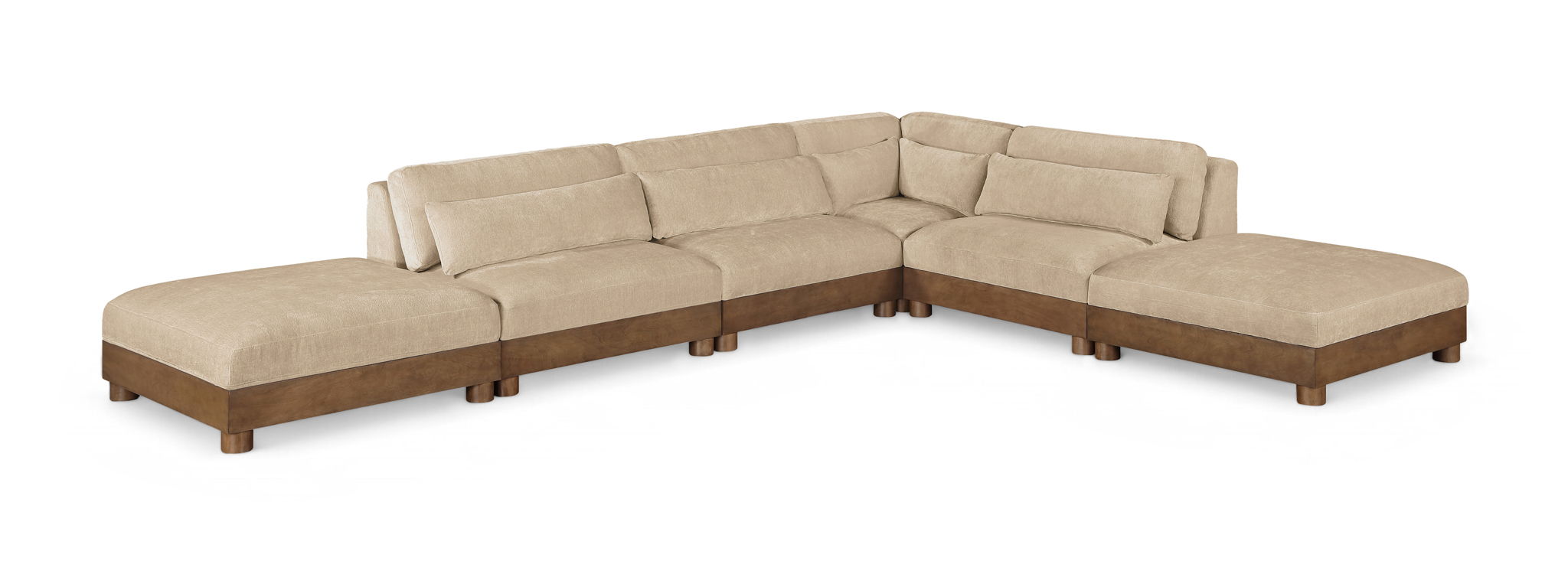 Turin - Chenille Fabric Upholstered Modular Sectional - Beige