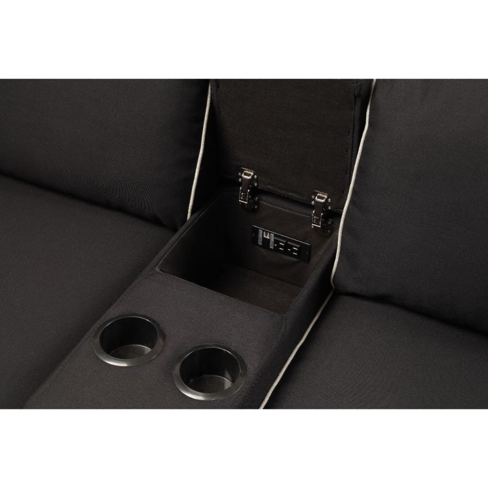 Kelliava - Console With USB - Black Fabric - Urban Living Furniture (Los Angeles, CA)