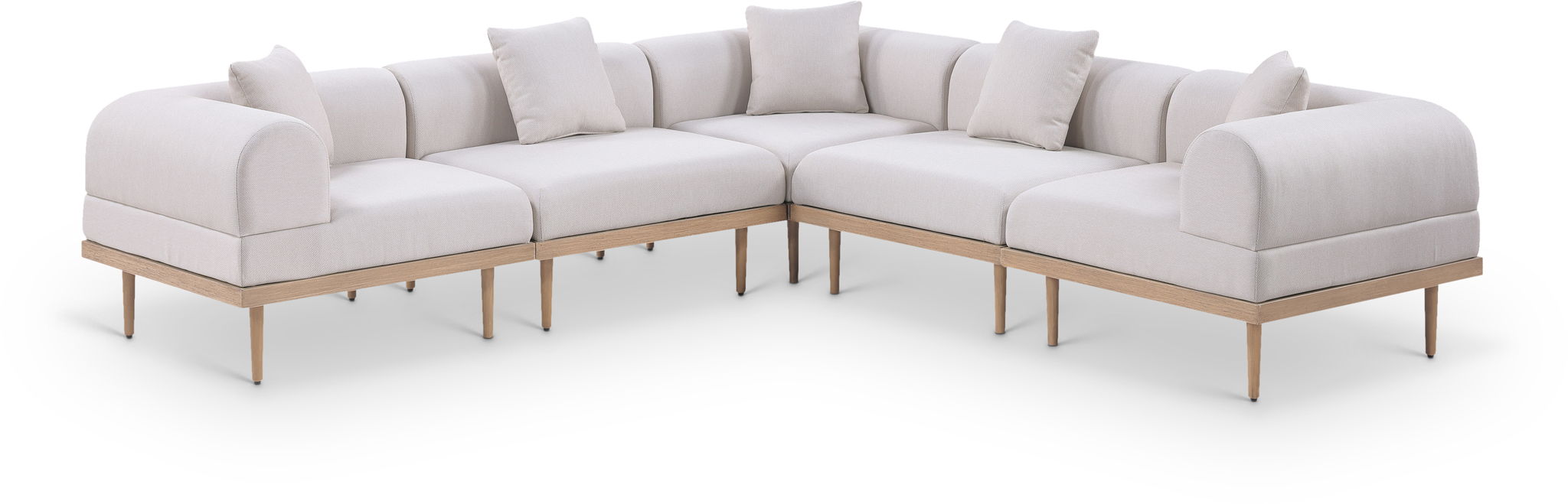 Laguna - 5 Piece 106.5" Upholstered Outdoor Patio Modular Sectional - Urban Living Furniture (Los Angeles, CA)