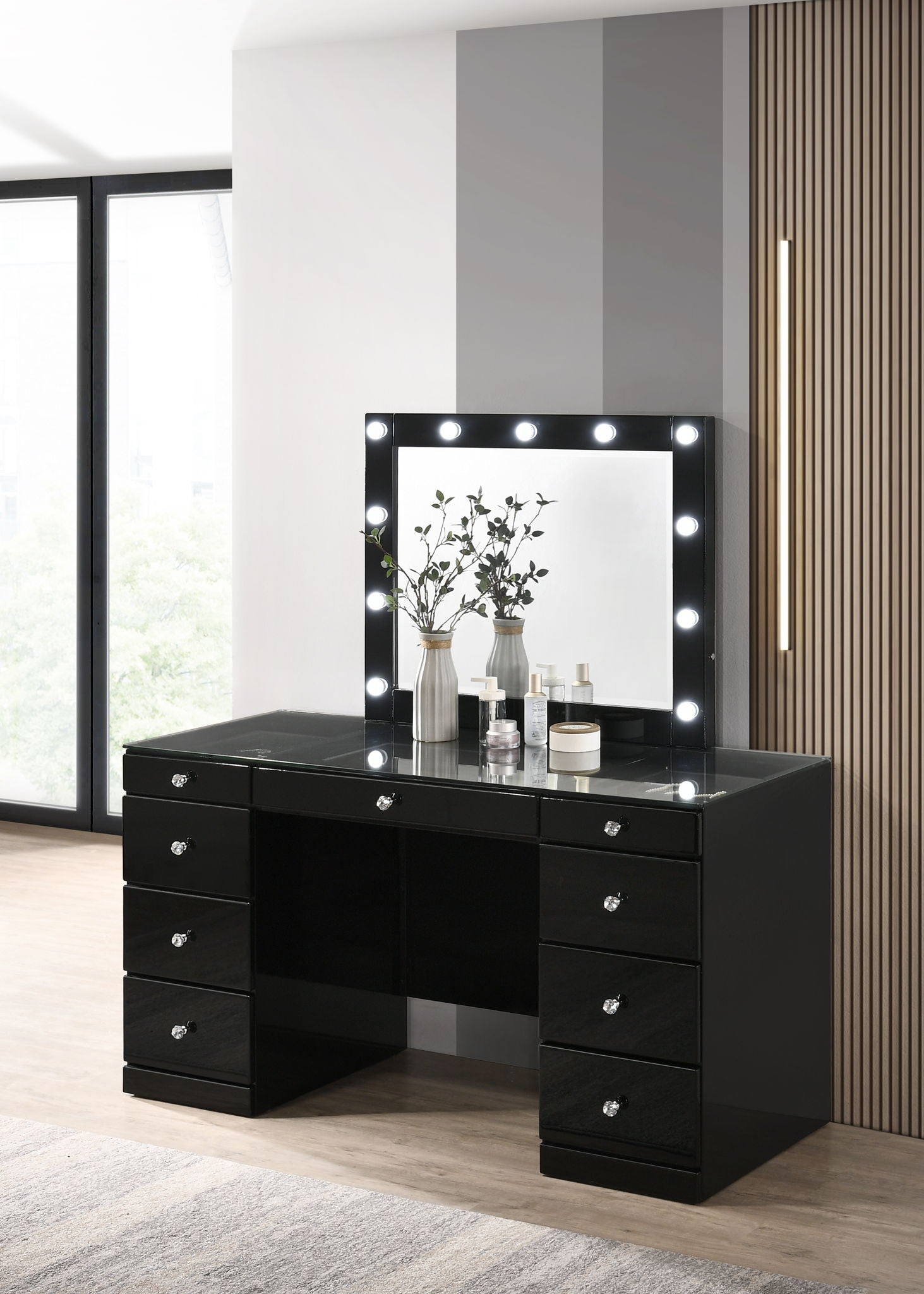 Avery - Vanity Desk With Glass Top - Urban Living Furniture (Los Angeles, CA)
